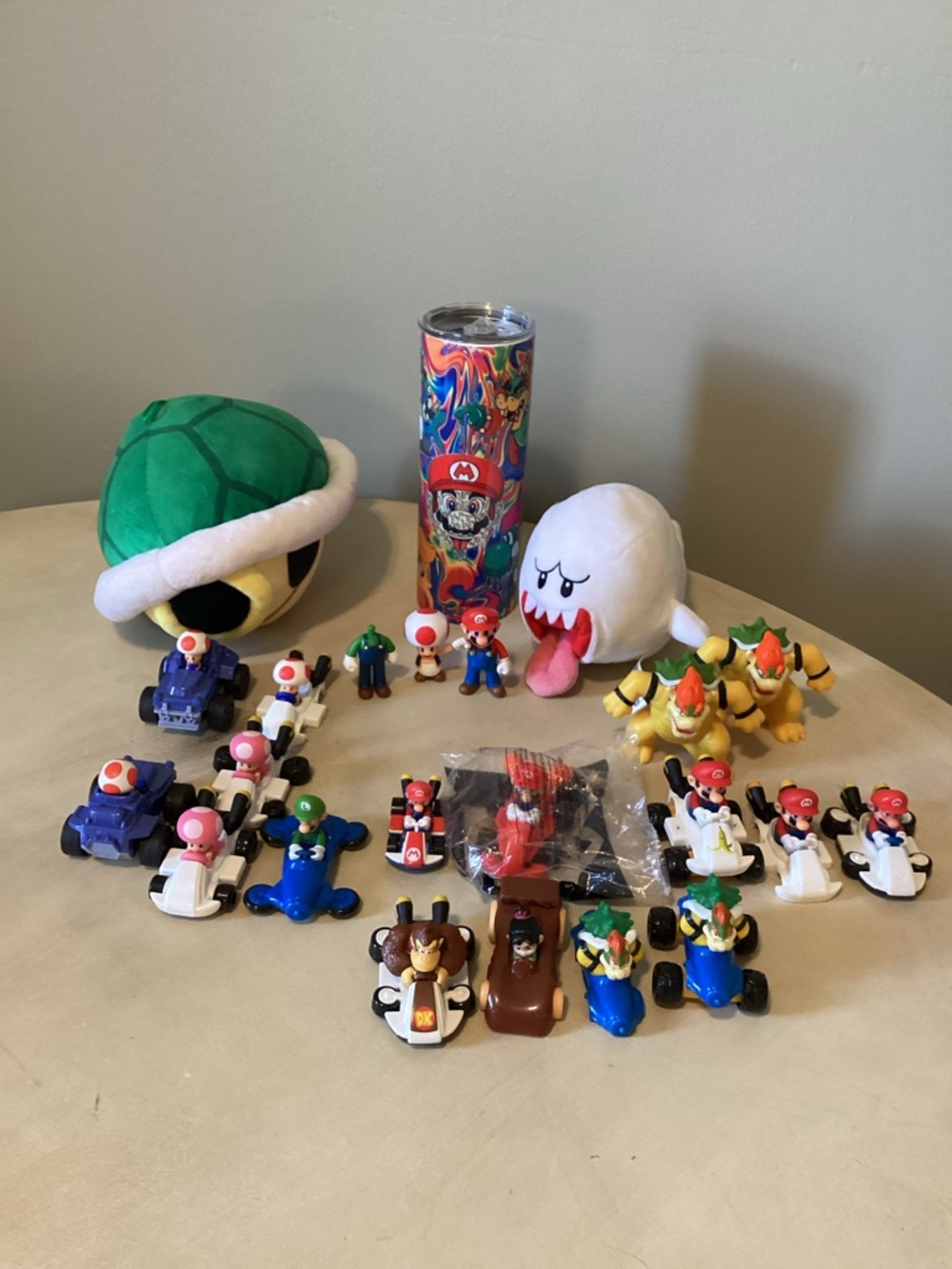 Twenty Three Nintendo Mario Kart Action Figure Set,2 Plush, Mario  drink tumbler